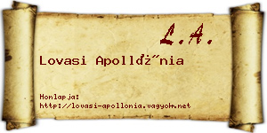 Lovasi Apollónia névjegykártya